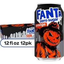 🍊 Fanta Orange Zero Sugar Soda 12 fl oz Cans 12 Pack Fridge Pack picture