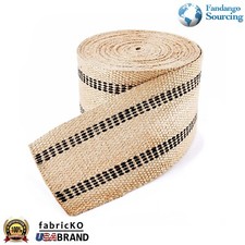 JUTE WEBBING W/ BLACK LINE HEAVY 4 UPHOLSTERY 10 YARD PACK /RETURN picture
