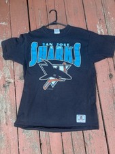 Vintage San Jose Sharks 1991 Nutmeg Mills NHL TShirt Mens XL Collectible picture