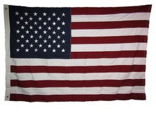 6X10 ft USA American 50 Star 100% Cotton Flag 6'x10' Banner Grommets Embroidered picture