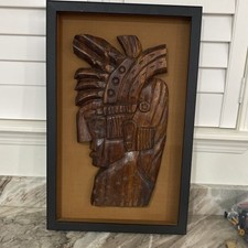 Mid century Witco Wooden Aztec Warrior Nice 1960s 70s Vintage Tiki picture