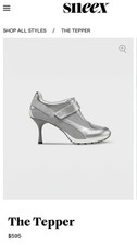 Sneex Women’s Silver Strappy Stiletto Heels Round Toe Hook & Loop Sz 9 picture