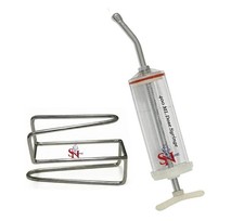 Equine Plastic Dose Syringe 400mL Stainless Steel Nozzle & Cheek Retractor picture