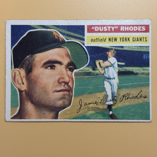 1956 Topps Dusty Rhodes New York Giants #50 - Gray Back VG (crease) picture