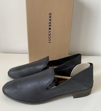 Lucky Brand Cahill Women's Size 9M Black Saratoga Leather Loafers picture