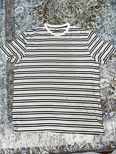 J.Crew Men's XL Black/White Striped Heritage Tee Relaxed Crew Neck T-Shirt picture