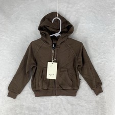 Kyte Kids Hoodie Toddler 18-24 Mo Brown Bamboo Viscose Fleece Lined NEW $47 picture