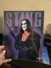 ​STING Signed Auto 8x10 Photo WCW Crow Era Baseball Bat Vintage 1998 AEW WWE picture