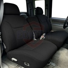 Front 60/40 Seat Covers for Chevy Silverado Tahoe GMC Sierra 1995-2000-Black picture