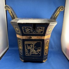 Antique 19th century Chinese Lacquered Wood Teapot Caddy Qing Dynasty  12