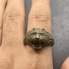 Unique Ancient Roman Bronze Tiger As Bezel Ring picture