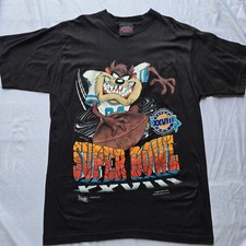 1993 RARE Vintage Dallas Cowboys NFL Super Bowl Looney Toons Taz Tee Size M picture