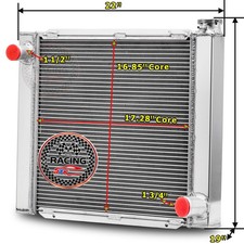 22'' x 19'' 2 Row Aluminum Racing Radiator For Chevy GM SBC BBC Universal picture