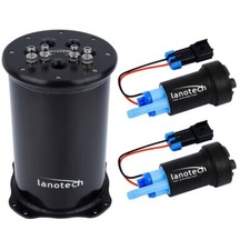 New Aluminum 2.6L/2.8L 8AN Fuel Surge Tank For Twin Walbro 460 Fuel Pumps picture
