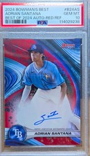 Topps 2024 Bowman's Best Adrian Santana Rays RC Auto Red Refractor /5 #B24-AS picture