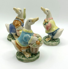 Set of 3 Porcelain Duck Geese Figurines Collectible Decor Cottage core Vintage picture