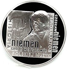 2009 Poland 10 Zlotych Czesław Niemen Proof Silver 0.925 Coin picture