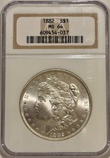1882 P Morgan Silver Dollar NGC MS64 Better Date Morgan picture