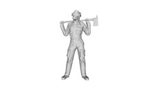 Printle M Homme 642-Firefighter Ax On Shoulders Figure for Dioramas Train Sets picture