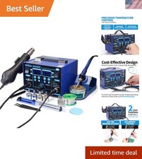 Complete 2-in-1 ESD Safe Soldering Iron & Hot Air Station with 12- picture