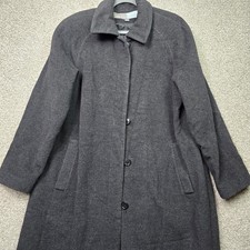 Fleet Street Collection Coat Womens 10 Gray Wool Cashmere Long Lined Overcoat picture