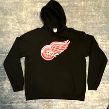 Detroit Red Wings NHL Black Pullover Hoodie Men’s Large Blue 84 picture