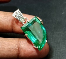 Certified 39.25 Natural Paraiba Tourmaline 925 Silver Pendant Loose Gemstone picture
