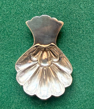 Antique Victorian Solid Silver Scallop Shell Caddy Spoon Fenton Brothers London picture