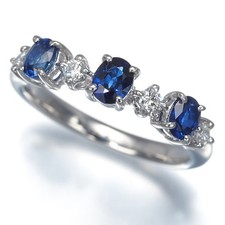 Auth TASAKI Ring Sapphire Diamond 0.13ct US7 900 Platinum picture
