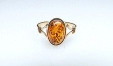 🌟Lovely Vintage 14K Gold Amber Ring 585 Hallmark Size 9 picture