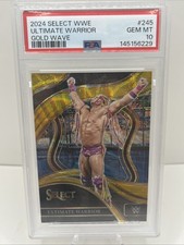 2024 Panini Select WWE Ringside Ultimate Warrior #245 Gold Wave Prizm /10 PSA 10 picture
