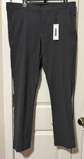 DKNY Men’s Gray Slim Fit Stretch Chino Pants Expandable Waist Zip Pocket 33 picture