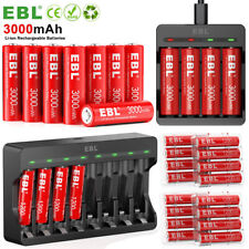 EBL AA AAA Rechargeable Lithium Li-ion Batteries 1.5V / Battery Charger Lot picture