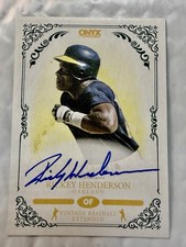 2022 Onyx Vintage Extended - Autographs Rickey Henderson #OARH Blue Ink picture