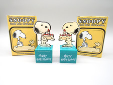 Vintage Aviva Quantasia Snoopy Trophy Trinket Box - Happy Happy Birthday w/ Box picture