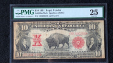 1901 $10 Bison Legal Tender Note Fr.122m PMG Very Fine 25 Speelman picture