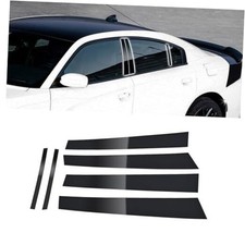 6PCS Glossy Black B C Pillar Trim Cover Center for Dodge Charger 2011‑2021 picture