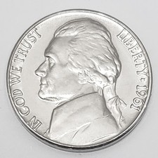 1961 D JEFFERSON NICKEL AVE CIRCULATED **FREE SHIPPING** picture
