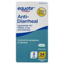 Equate Anti‑Diarrheal 2mg Tablets for Occasional Diarrhea, 24 Count picture