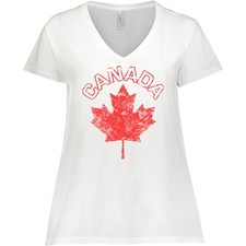 Inktastic Canada Maple Leaf Women's Plus Size V-Neck Adult Women Clothing picture