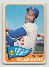 1965 TOPPS #435 WILLIE DAVIS VG-EX (CREASE ON BACK) *Hot Corner Vintage* picture