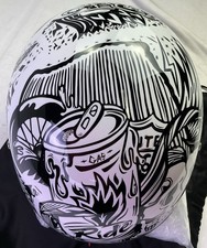 Daytona Unisex D.O.T. Skull Cap Half Face Helmet-Live Fast Pattern-Size: M picture