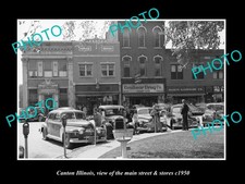 Canton Illinois View The Main St & Stores 1950 2 Large Historic Old Photo picture
