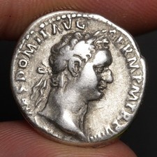 Emperor Domitian Denarius 90AD Minerva Ancient Roman Empire Silver Coin VF Rome picture