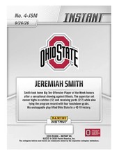 GRADED GEM-MT 10 Jeremiah Smith 2026 PANINI INSTANT NIL ROOKIE #4-JSM Presale picture