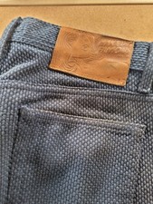 Naked & Famous Indigo Sashiko Denim Jeans Mens 32 Blue Textured Weave Faded picture