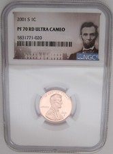 2001-S Lincoln Memorial Cent NGC PF70 RED ULTRA CAMEO - Perfect GEM GRADED PROOF picture