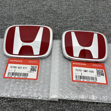 🎁2PC Front Rear Badge Red H Emblem Fit 2008-2017 Honda Accord EX LX-P EX-L picture