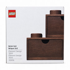 LEGO® Wooden Desk Drawer (Dark Oak) - Stackable Organiser for Office/ Room Store picture