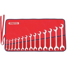 Proto J3100B 14-Piece Angle Open End Wrench Set w/ Red Canvas Pouch picture